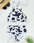 Bikini femme à col haut avec un motif créatif de taches animales Echo Archiv