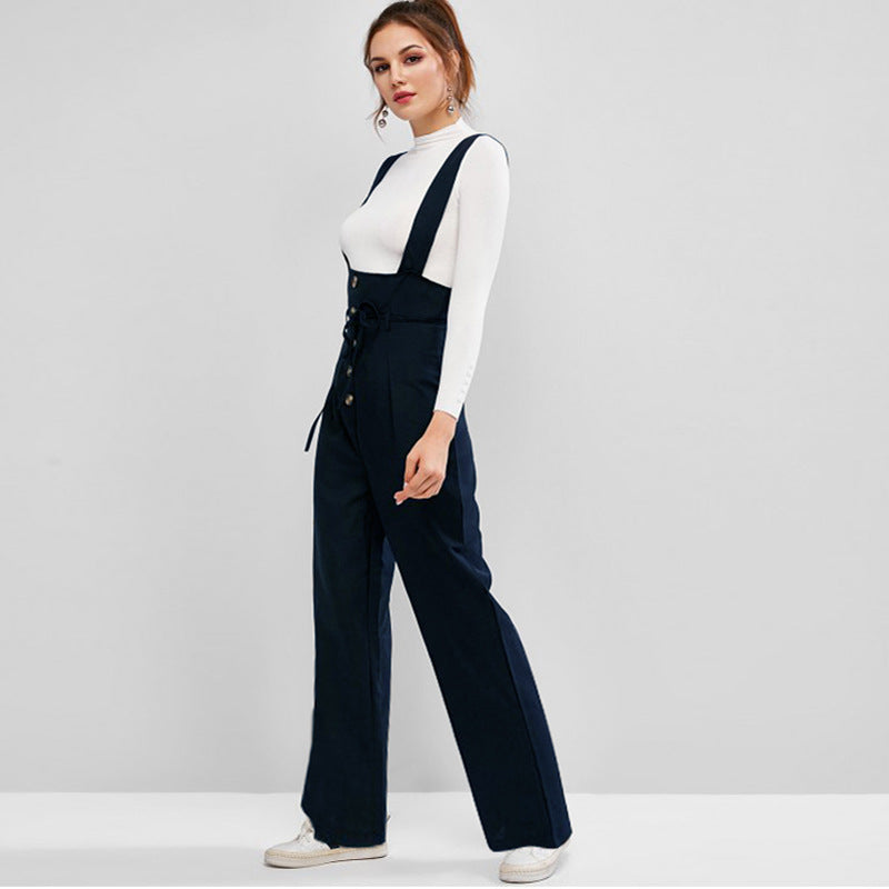 Combinaison Femme de Haute Qualité avec Bretelles Opacifiées et Détail de Bouton R&B