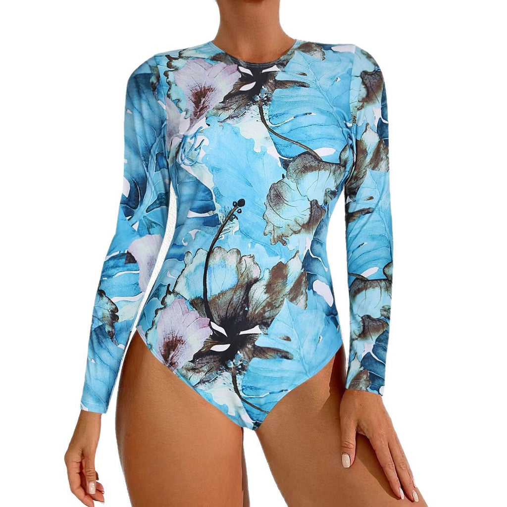 Maillot de bain à manches longues pour femmes avec motif tropical Echo Archiv
