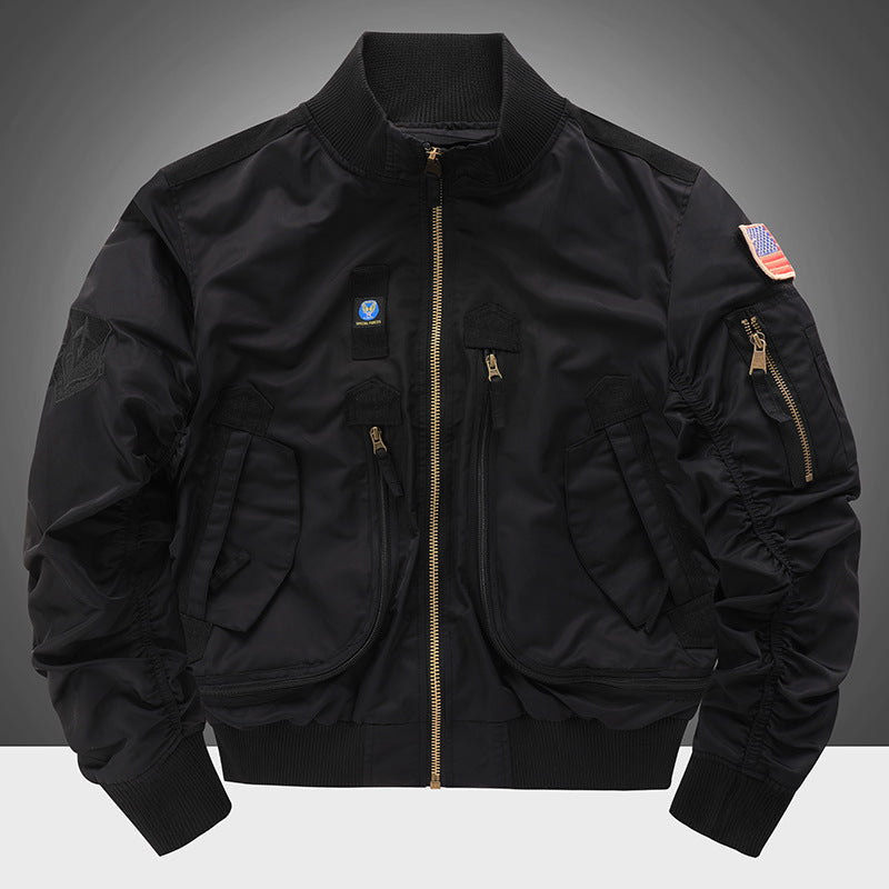Veste bomber pilote pour hommes avec poche sur le bras, plusieurs poches zippées et bord-côte Echo Archiv