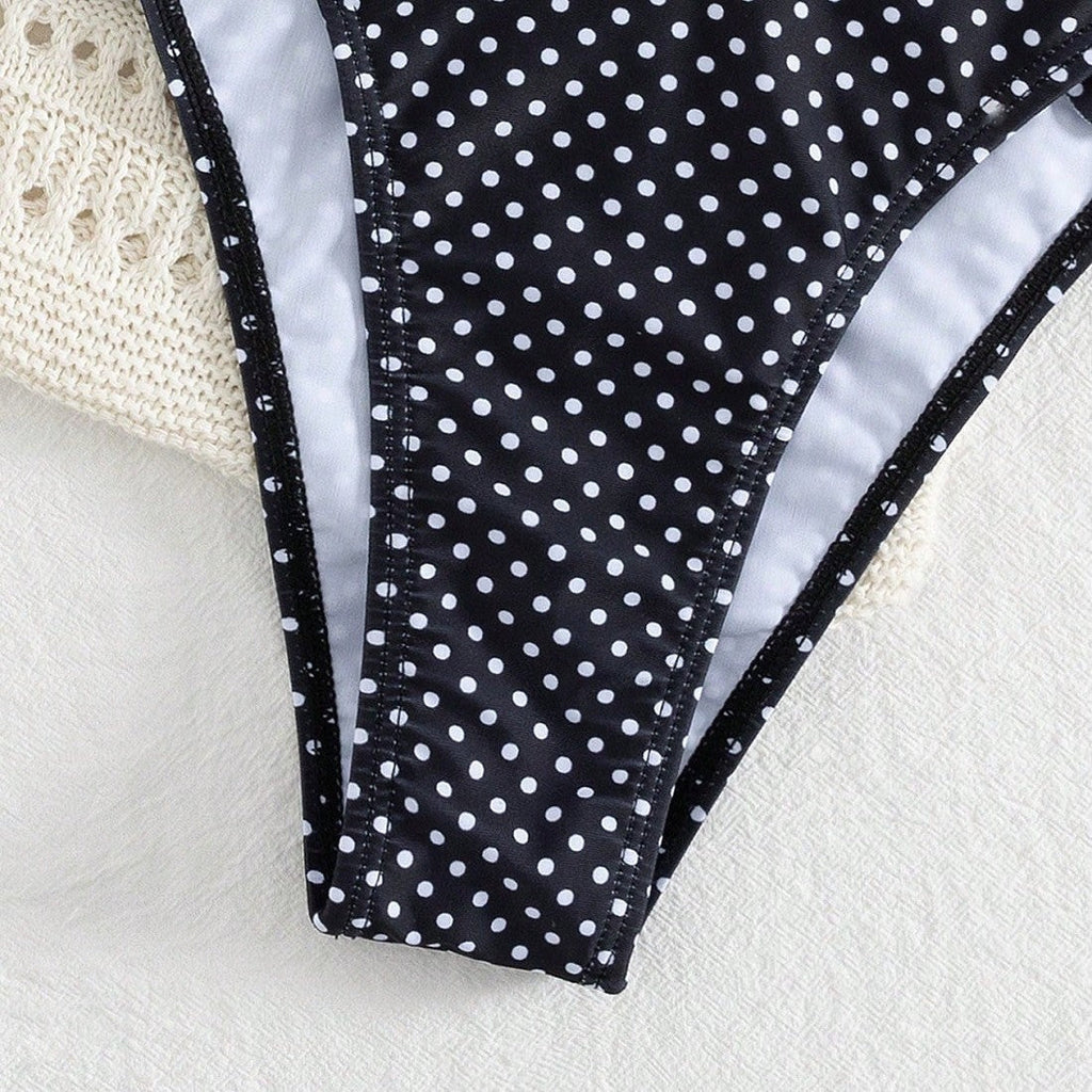 Ensemble de bikini triangle pour femmes avec des pois ludiques R&B
