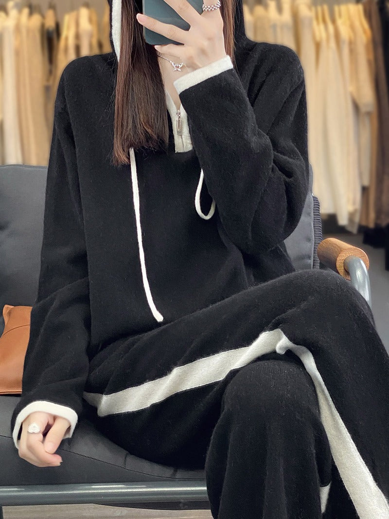 Ensemble pour femmes avec capuche, pantalons amples et poches