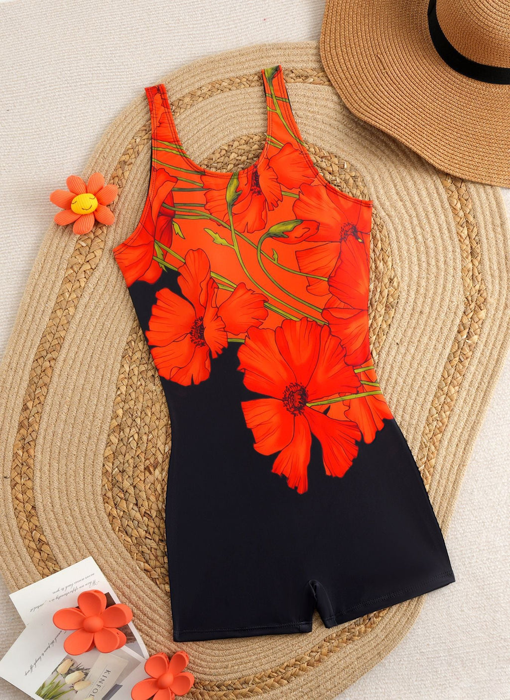 Maillot de bain une pièce pour femme avec un design sportif et un motif graphique coloré R&B