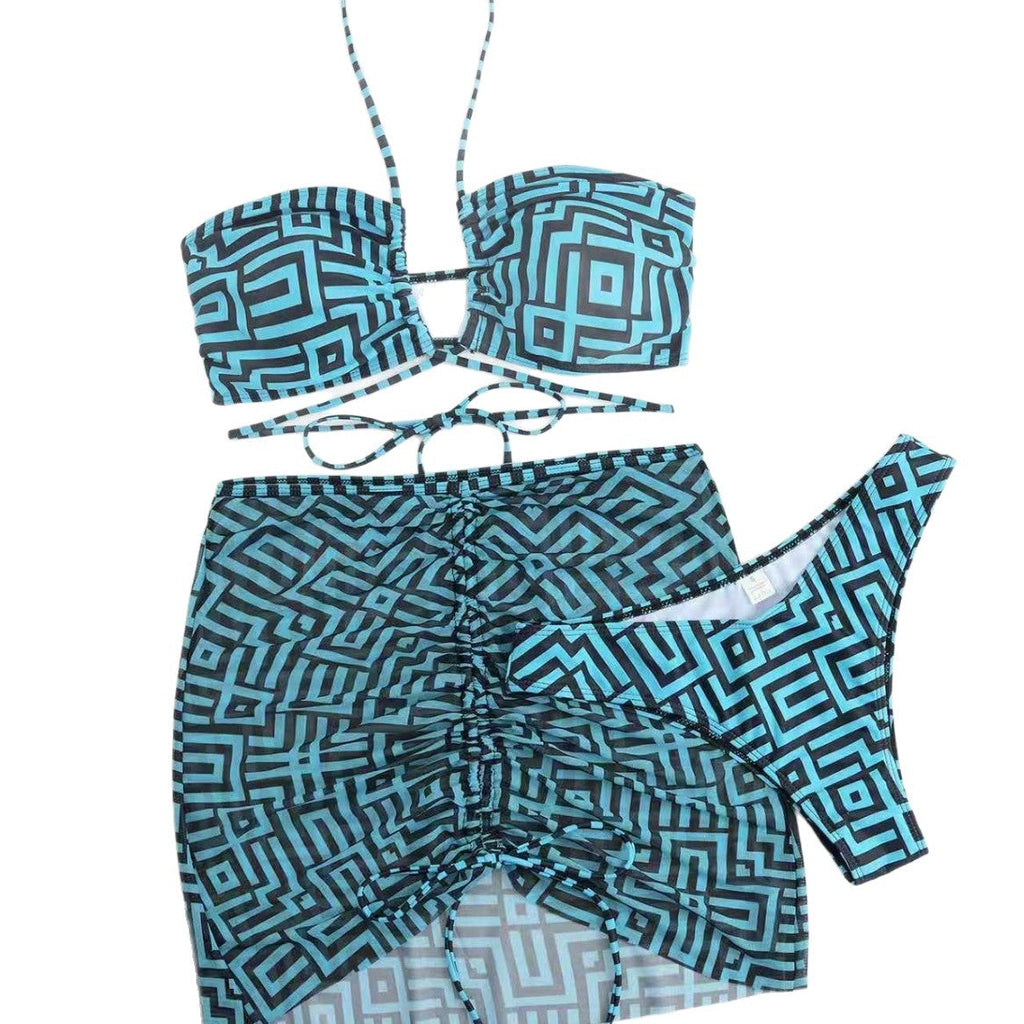 Ensemble de bikini stylé pour femmes avec volants et jupe à nouer Echo Archiv