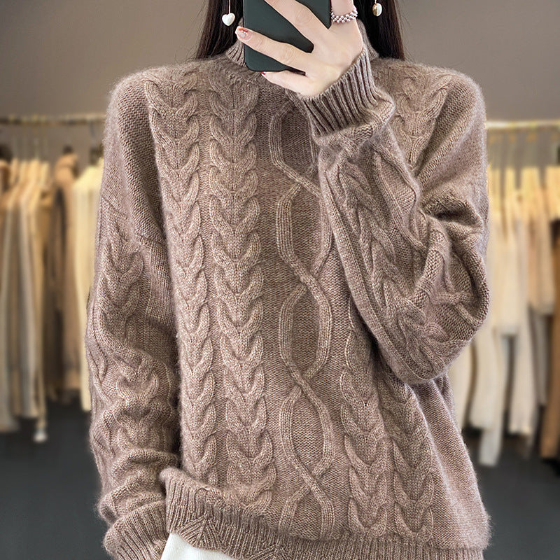 Pull oversized pour femmes avec col rond