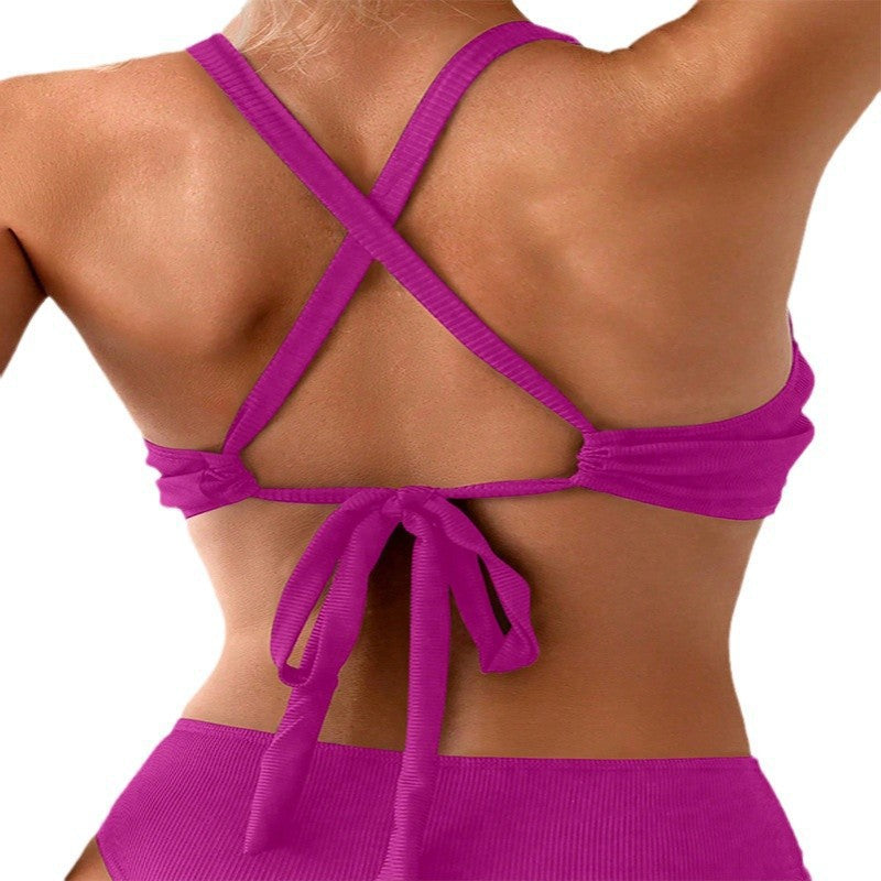 Maillot de bain crop-top sportif pour femmes R&B