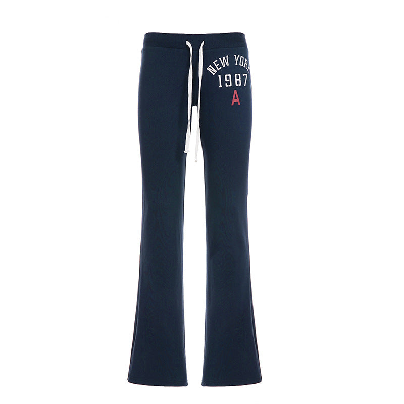 Pantalon de jogging évasé pour femmes avec cordon de serrage, poches latérales et imprimé Love frappant Echo Archiv