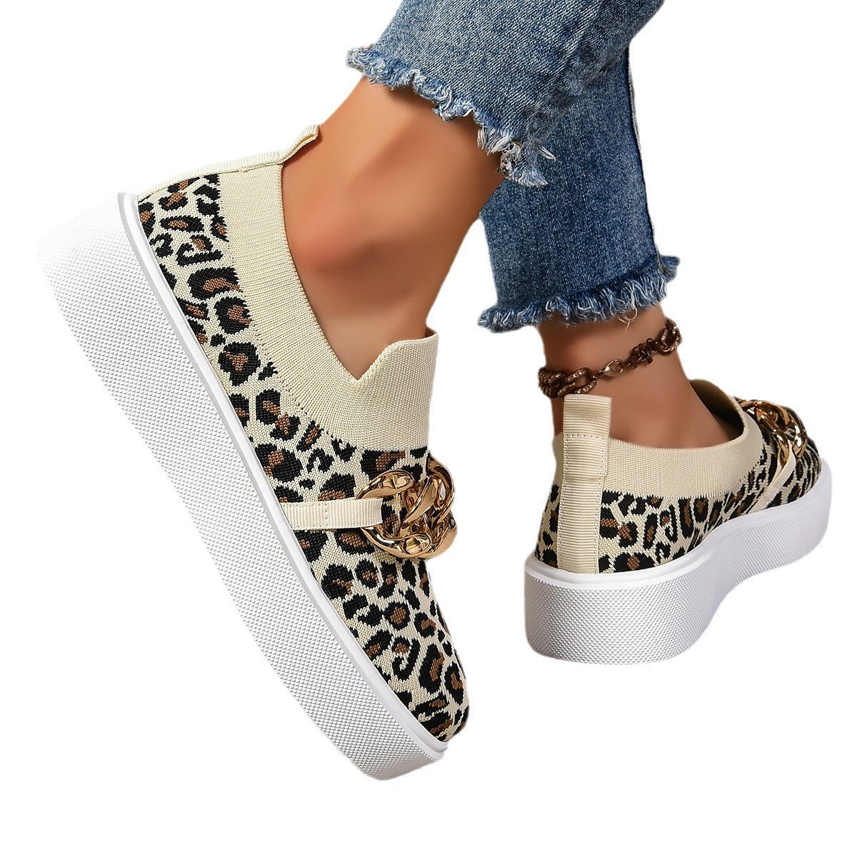 Baskets Slip-On Femme avec accents de chaînes mode Heidi