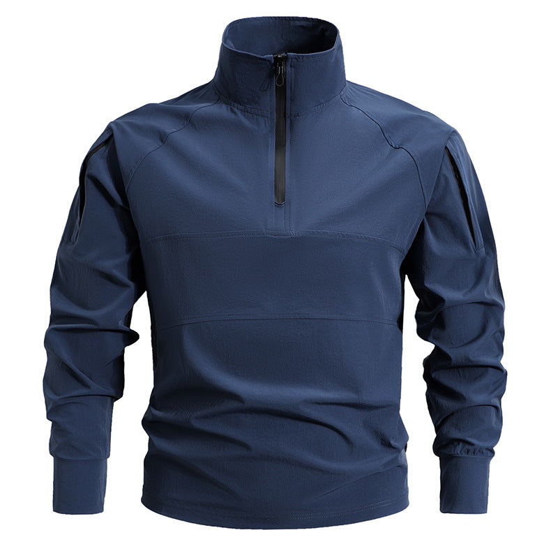Pull softshell tactique pour hommes à demi-zip avec poches sur les manches et col haut Echo Archiv