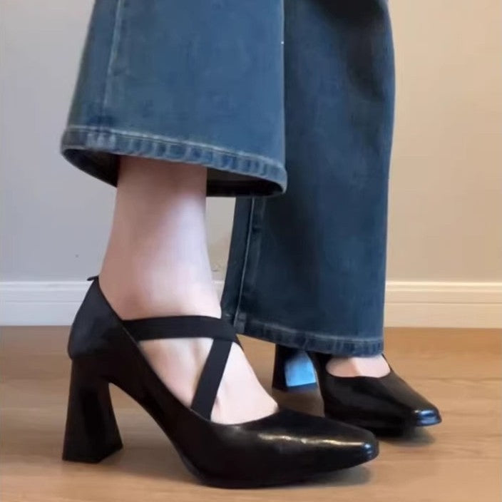 Pompes Slingback élégantes pour femmes avec un design de sangle à la mode et un confort de talon bloc R&B