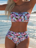 Ensemble de bikini pour femmes avec haut bandeau et taille haute R&B
