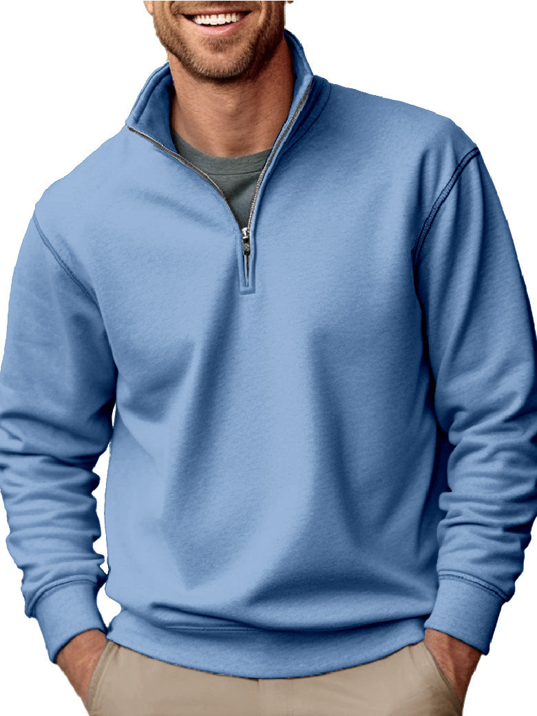 Sweat-shirt pour hommes à demi-zip avec col montant et doublure en polaire douce Echo Archiv