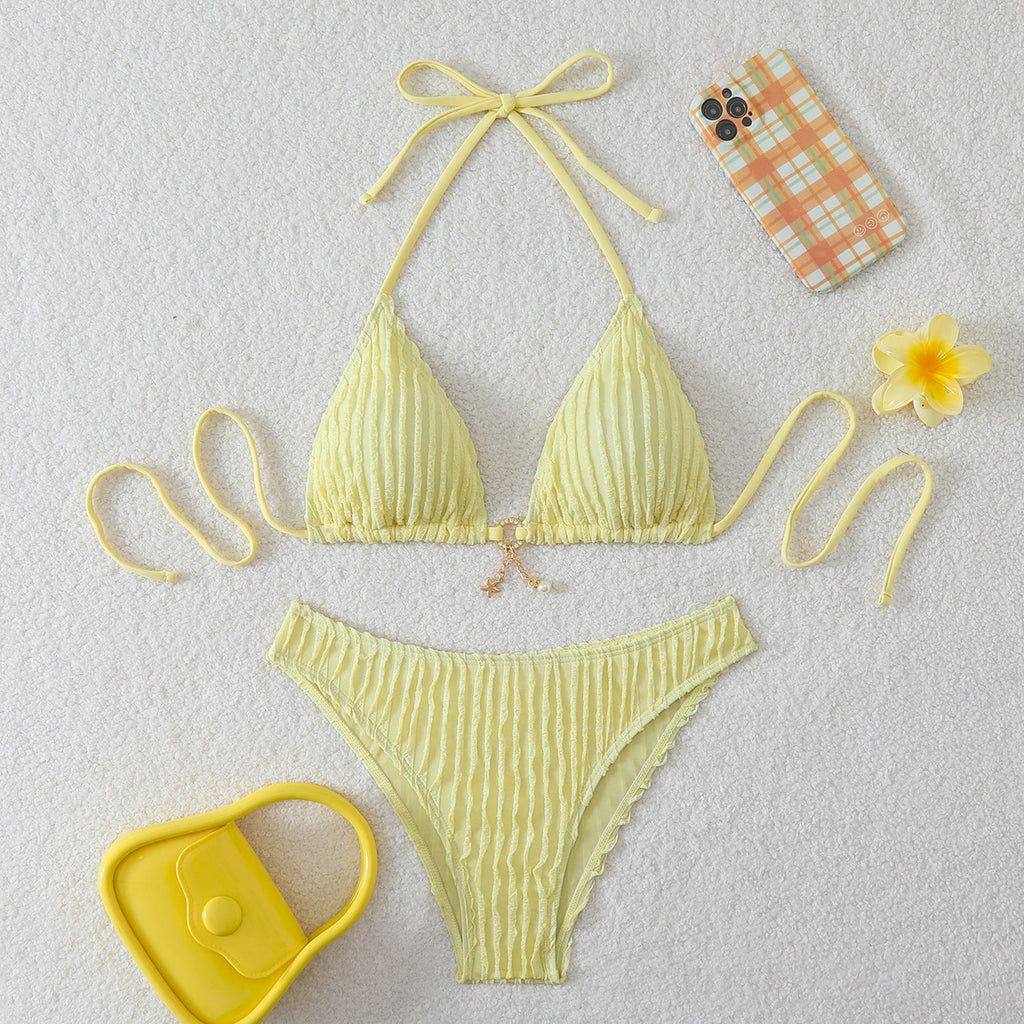 Ensemble de bikini pour femmes à taille haute avec un design de volants raffiné R&B