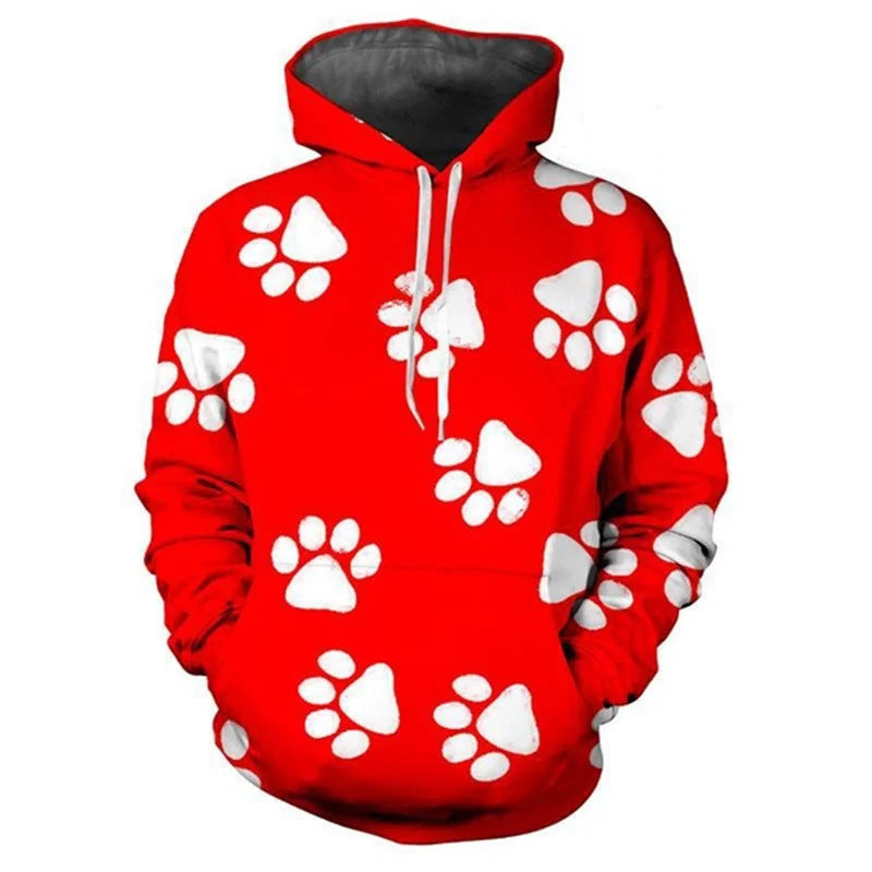 Sweat à capuche amusant pour femmes avec motif de pattes Echoarchiv