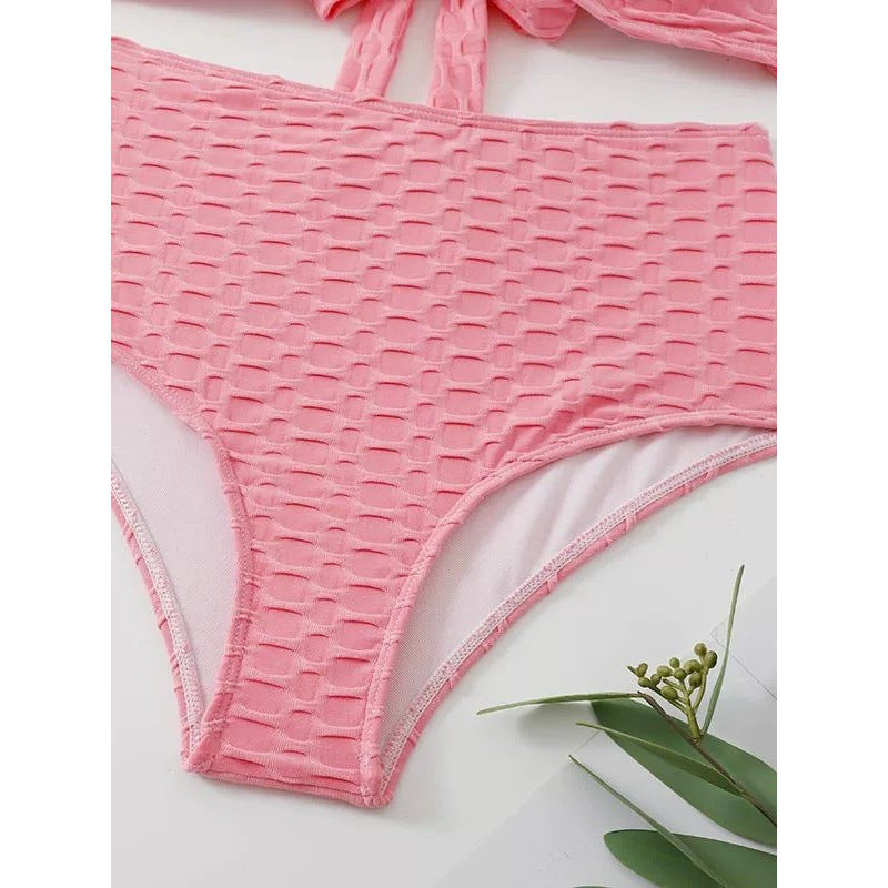Bikini Femme Taille Haute avec Détail de Nœud Stylé R&B