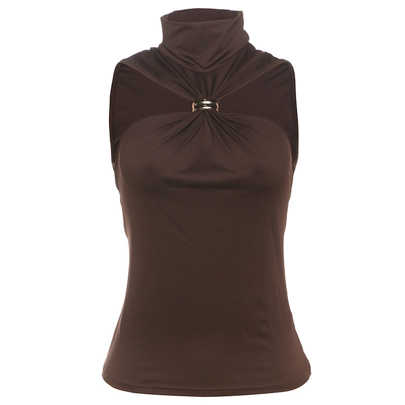 Top élégant pour femmes avec col haut et design épuré Heidi-Mode