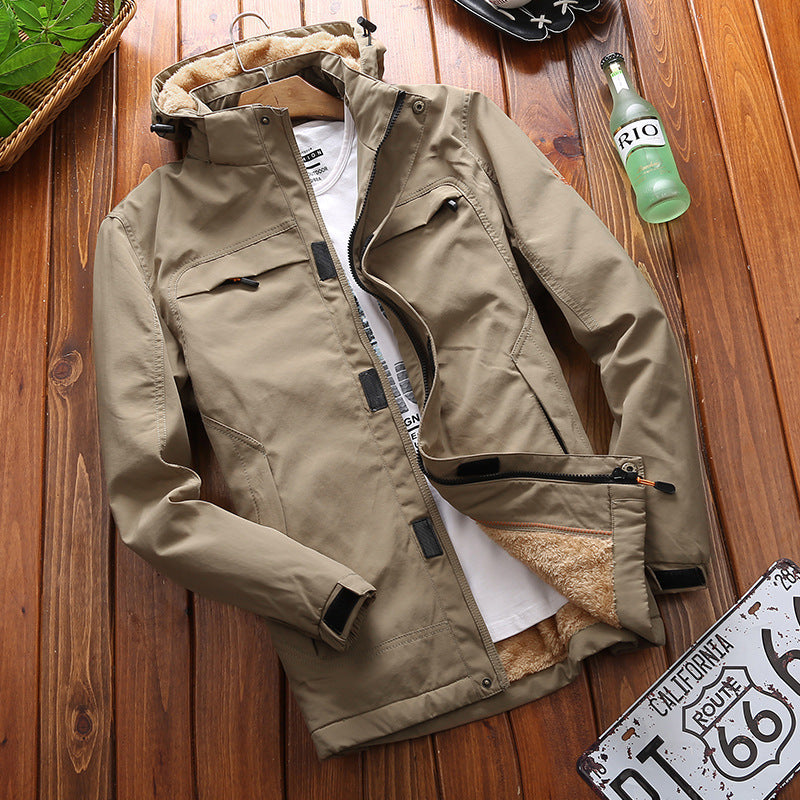 Veste parka-champ de style homme, coupe-vent et déperlant, avec capuche amovible et doublure en Sherpa Echo Archiv