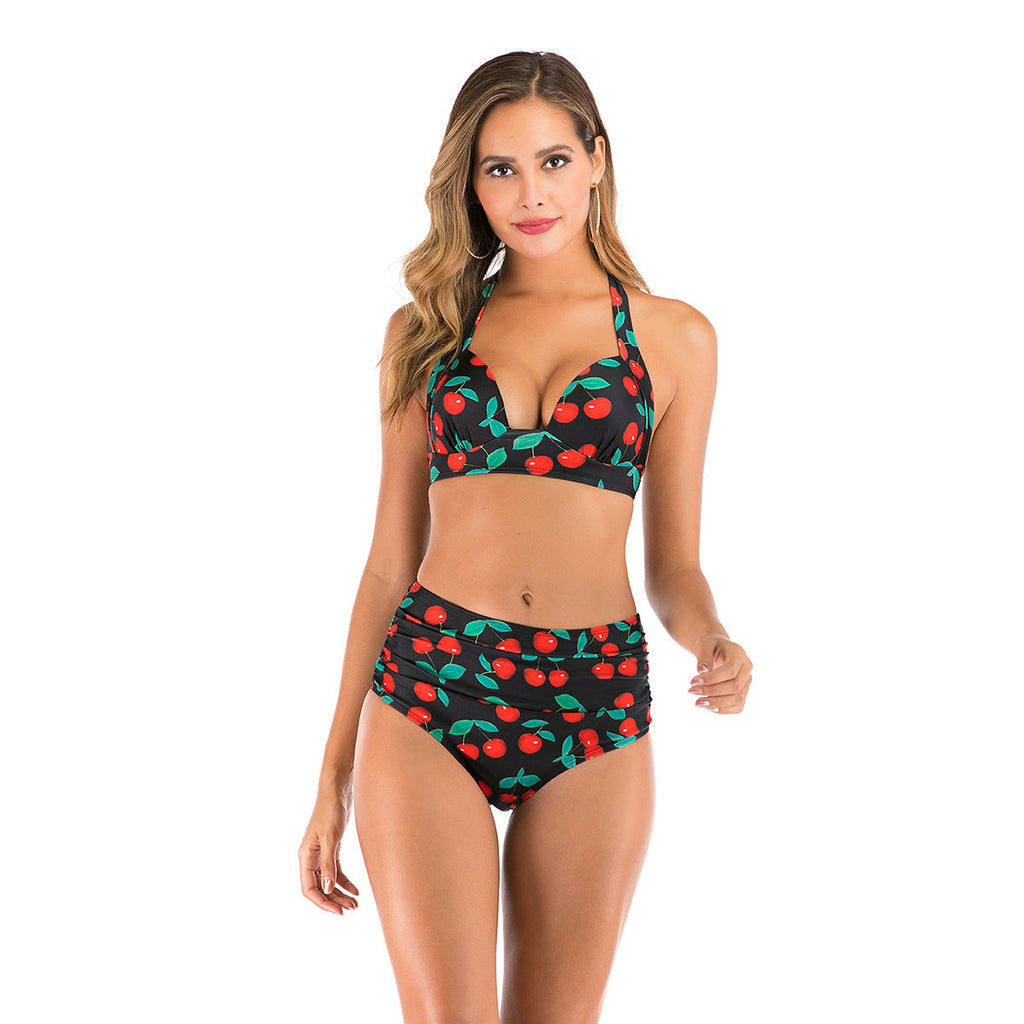 Bikini taille haute pour femmes avec décolleté plongeant et motif animal tendance Echo Archiv