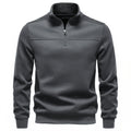 Sweat-shirt pour hommes à col montant avec demi-zip et doublure en Thermofleece Echoarchiv