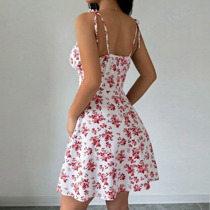 Robe d'été pour femme avec bretelles spaghetti réglables et coupe féminine Heidi-Mode