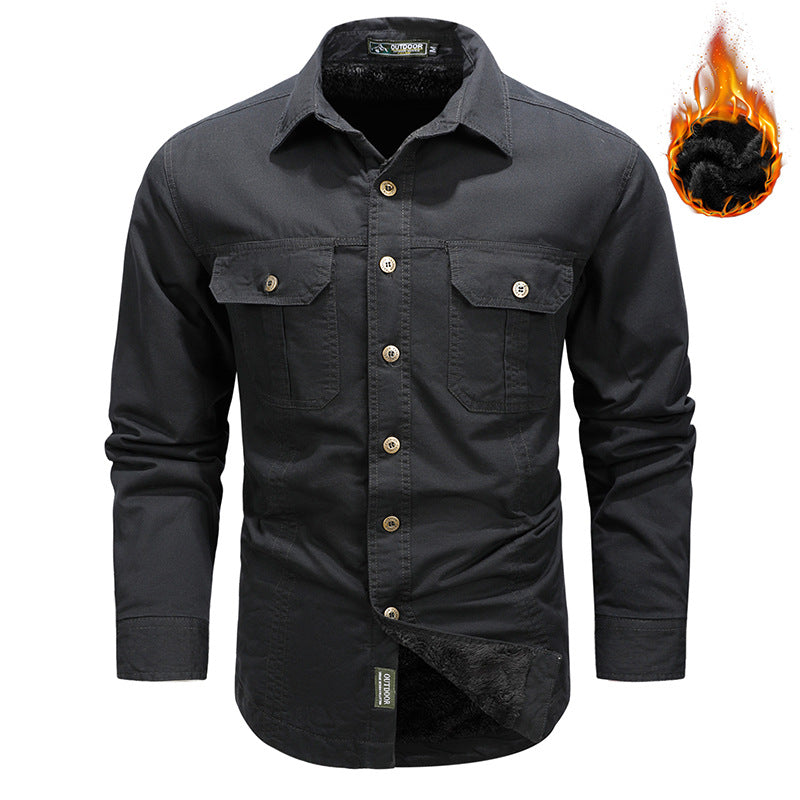 Chemise en toile robuste pour hommes avec poches poitrine doubles et boutonnière intégrale Echo Archiv