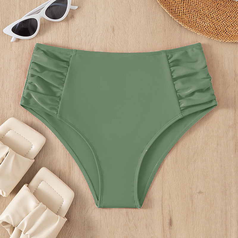 Pantalon de bikini taille haute pour femmes avec design à volants R&B