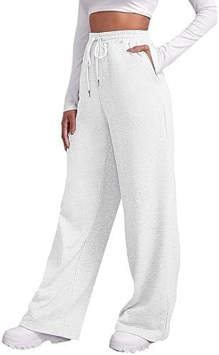 Pantalon lounge palazzo taille haute large pour femmes avec ceinture élastique confortable, cordon de serrage et poches latérales Echo Archiv