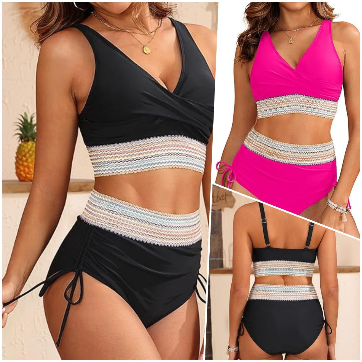Ensemble de bikini pour femmes avec haut à nouer à la mode R&B