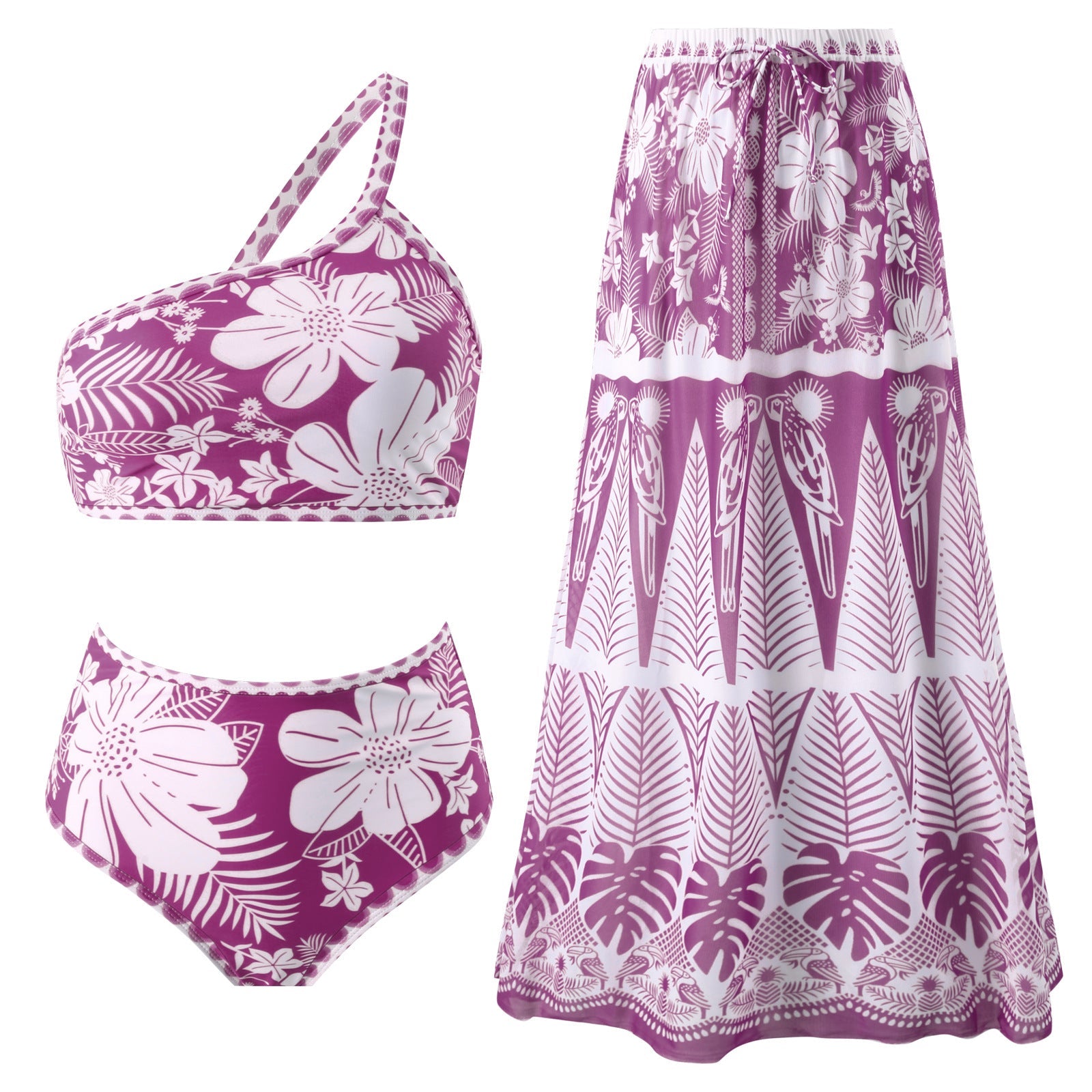 Jupe maxi femme avec imprimé floral et taille élastique Drune