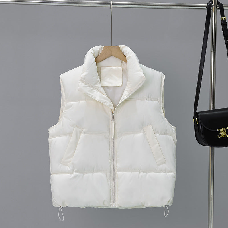 Veste courte matelassée boxy pour dames avec col châle haut, fermeture éclair cachée et ourlet ajustable Echo Archiv