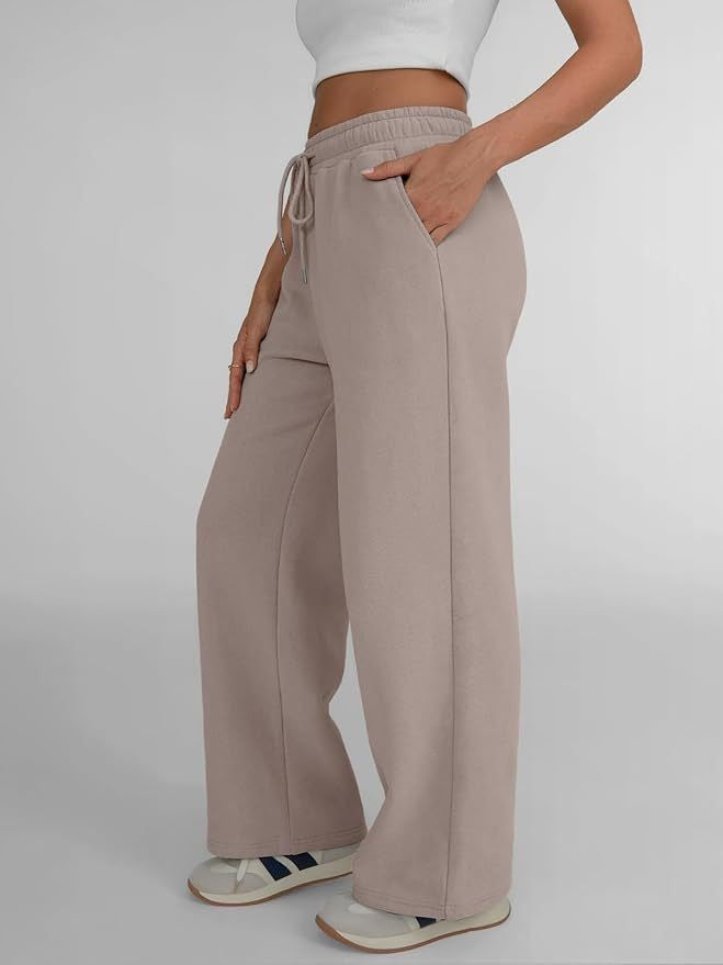 Pantalon de lounge large pour femmes avec taille élastique haute, cordon de serrage réglable et silhouette palazzo fluide Echo Archiv