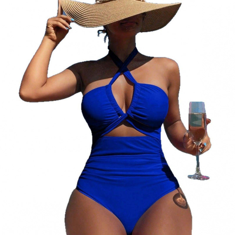 Maillot de bain femme à découpe haute avec bretelles réglables R&B