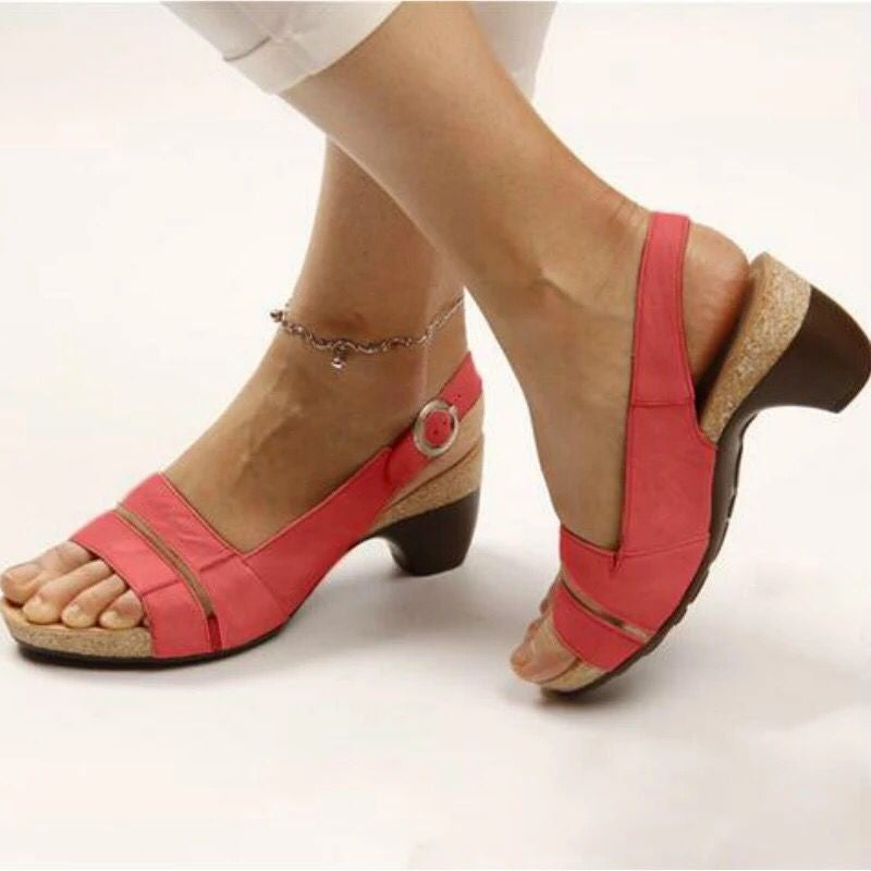 Sandales compensées confortables pour femmes avec sangle réglable et semelle anatomique R&B
