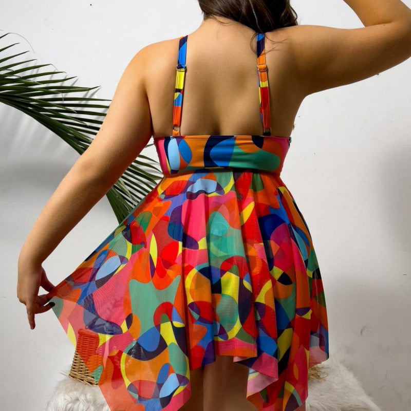 Robe de plage polyvalente pour femmes avec une coupe tendance et un motif coloré R&B
