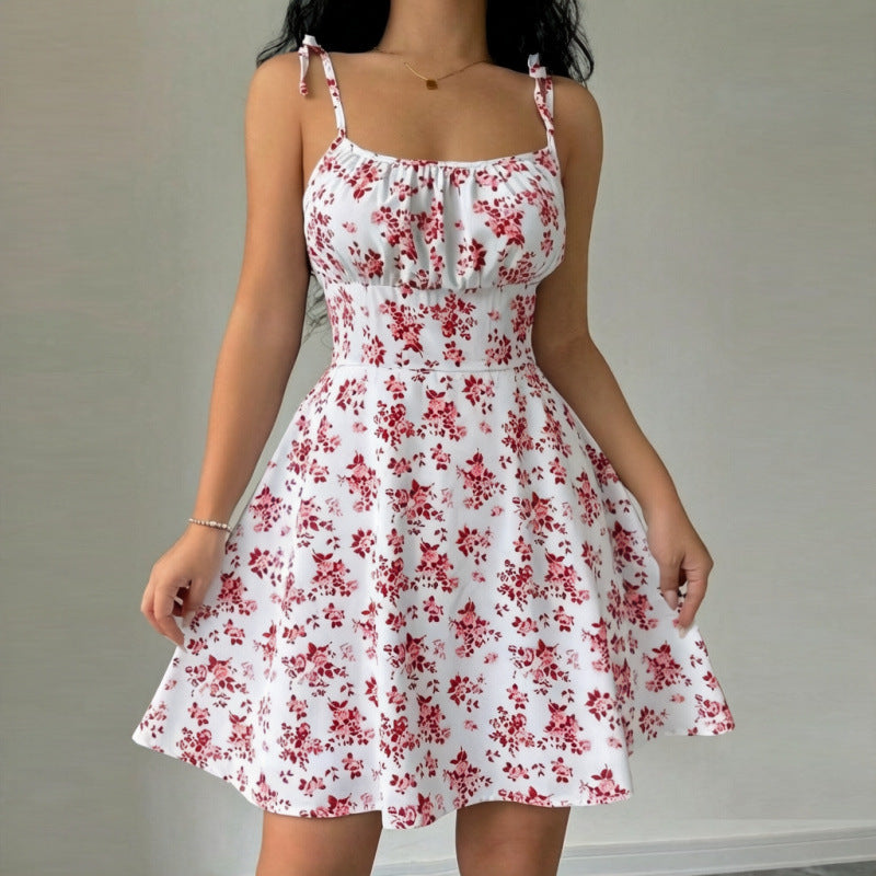 Robe d'été pour femme avec bretelles spaghetti réglables et coupe féminine Heidi-Mode