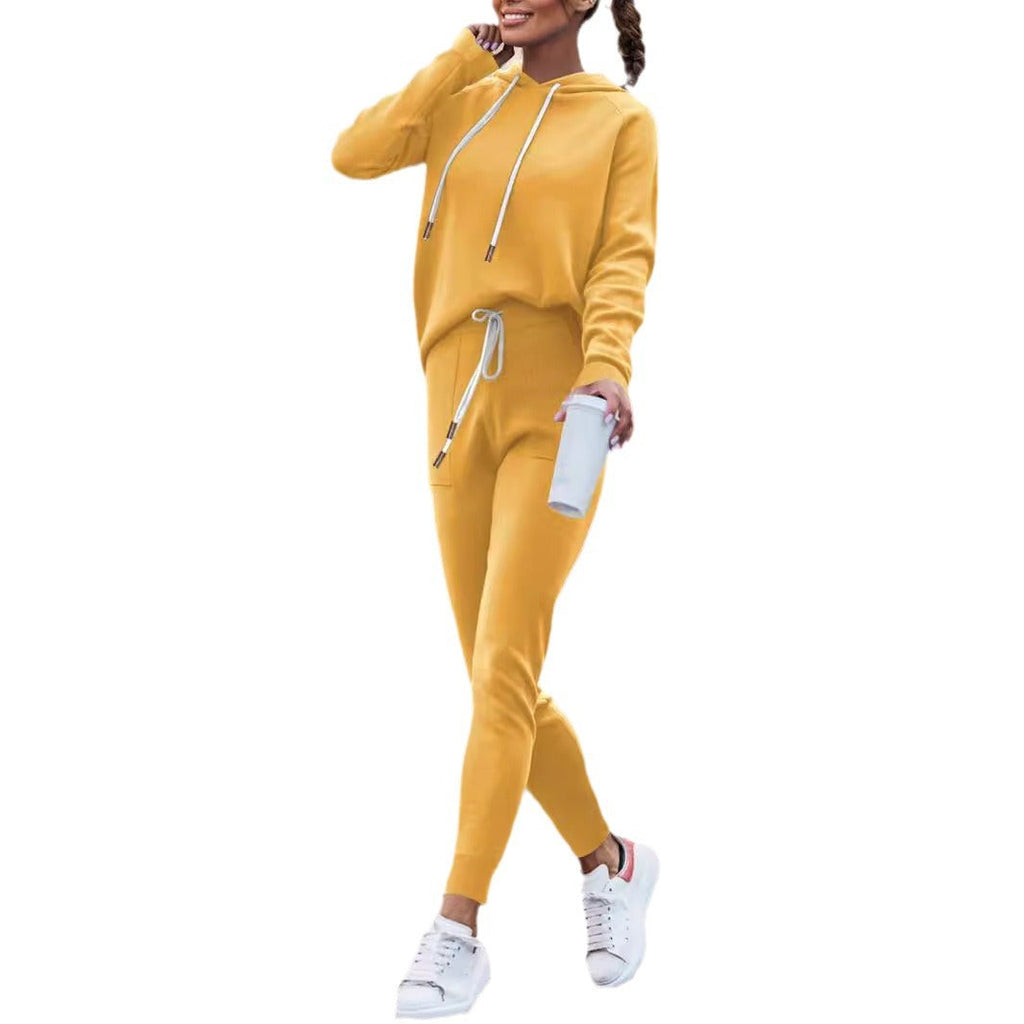 Ensemble de sweat à capuche décontracté et pantalon de jogging ajusté pour femmes