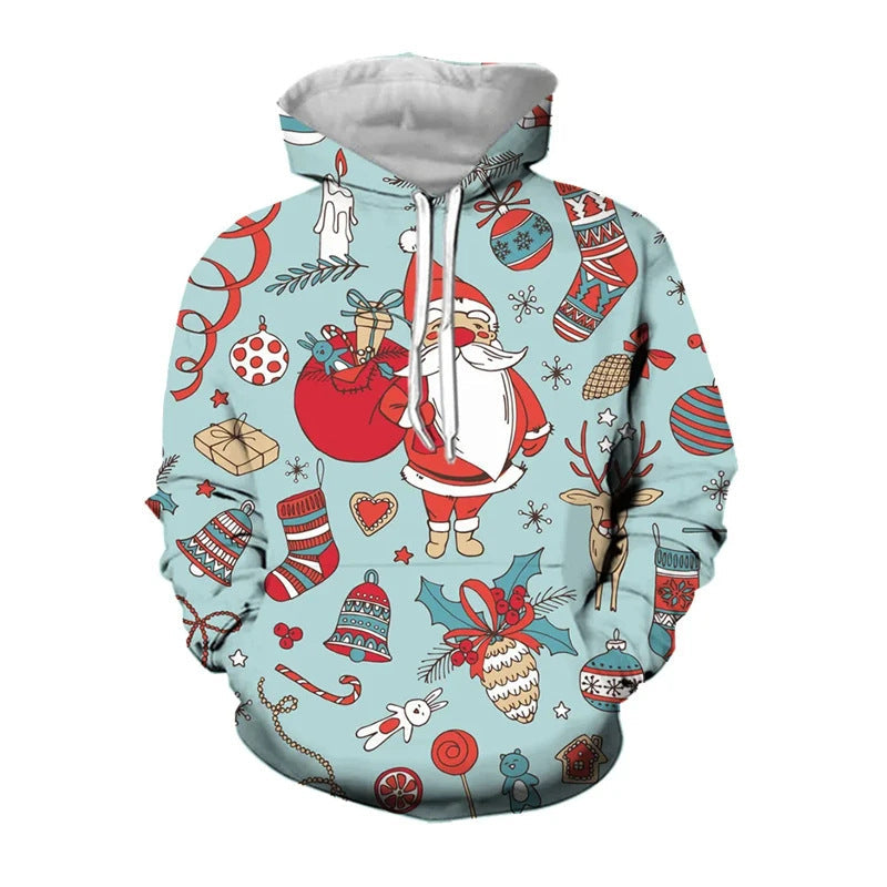 Sweat à capuche de Noël amusant pour femmes avec motif festif Echoarchiv