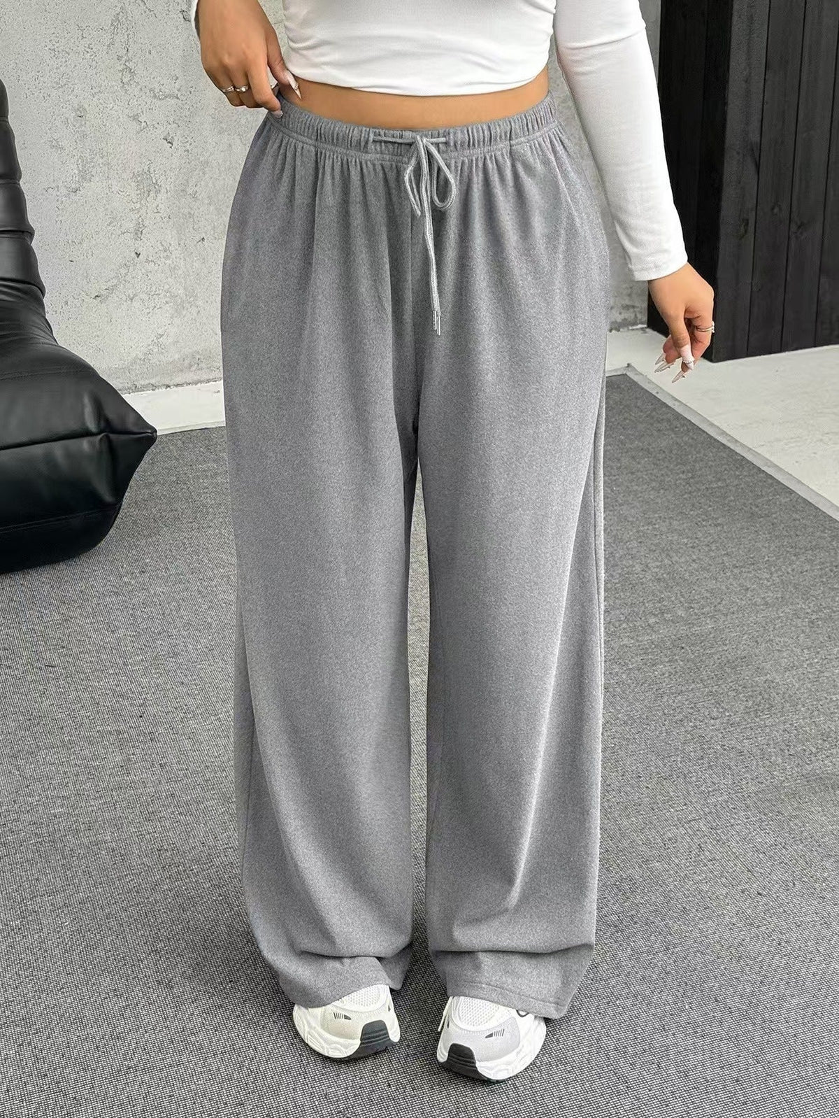 Pantalon de jogging large taille haute pour femmes Echoarchiv