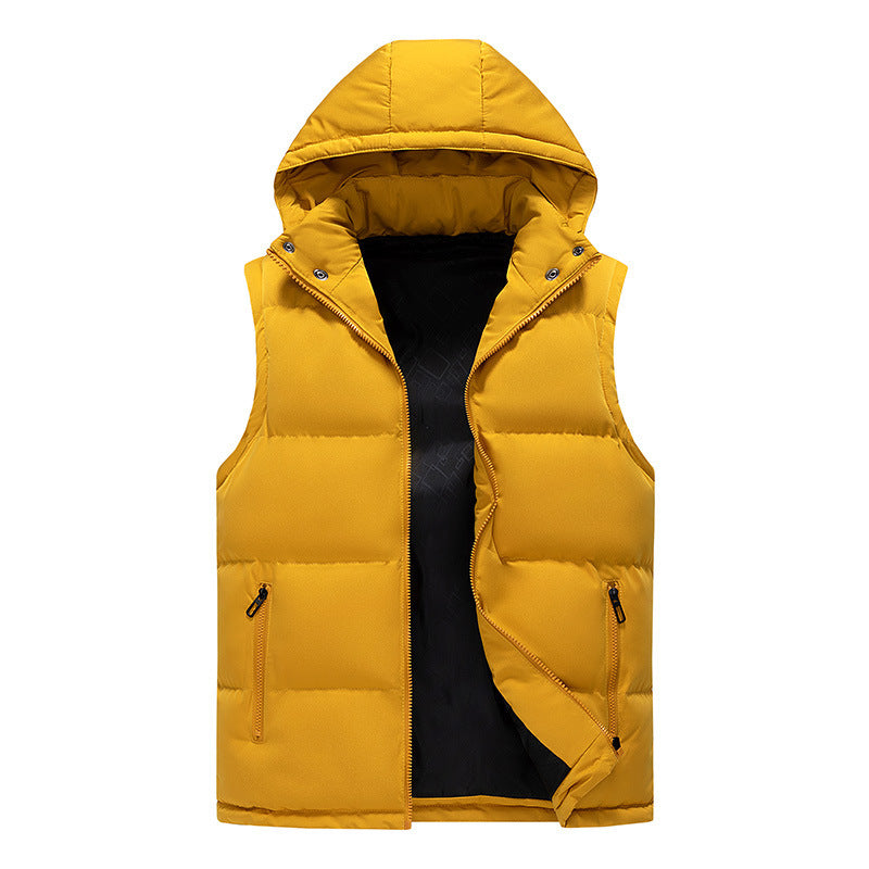 Gilet matelassé pour hommes avec capuche