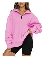 Sweatshirt oversized pour femmes avec demi-zip, doublure en polaire douce et poche kangourou Echo Archiv