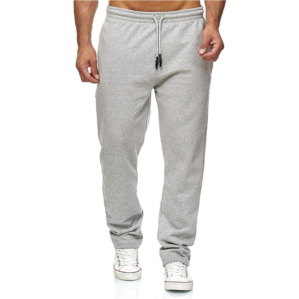 Pantalon de jogging pour hommes, coupe droite, en molleton gratté à l'intérieur, avec ceinture de confort haute et cordon de serrage Echo Archiv
