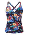 Haut de Tankini Sportif pour Femmes avec Découpe Florale R&B