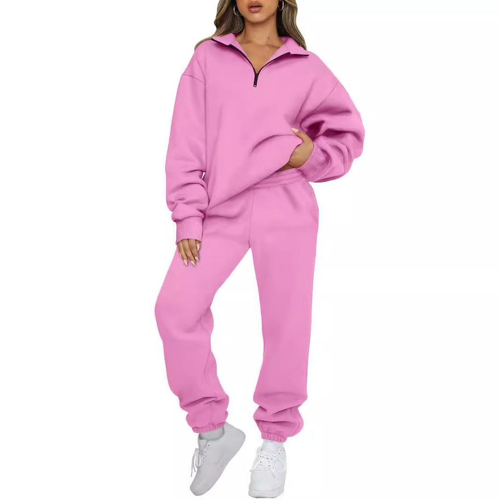 Ensemble lounge mi-zip pour femmes avec sweatshirt oversize et pantalon de jogging taille haute Echo Archiv