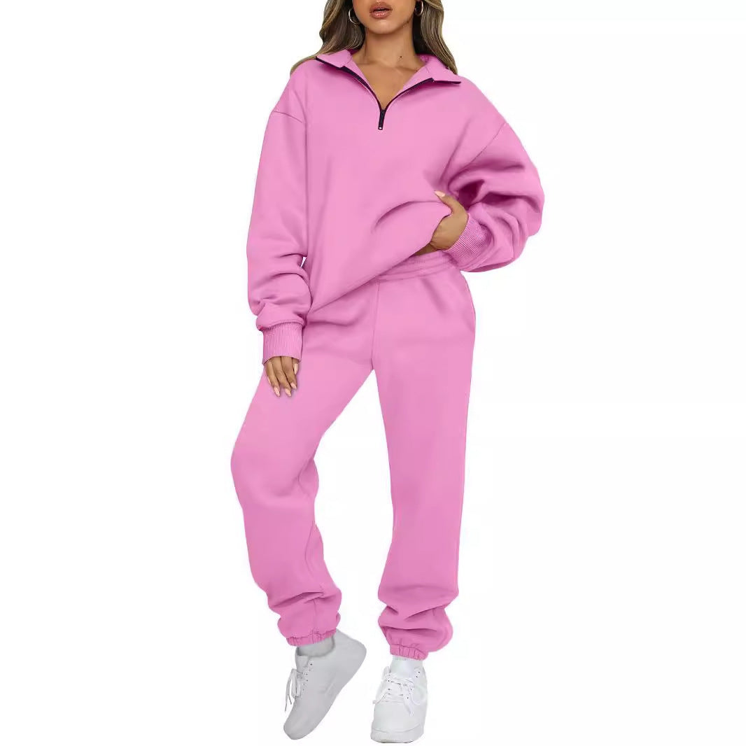 Ensemble lounge mi-zip pour femmes avec sweatshirt oversize et pantalon de jogging taille haute Echo Archiv