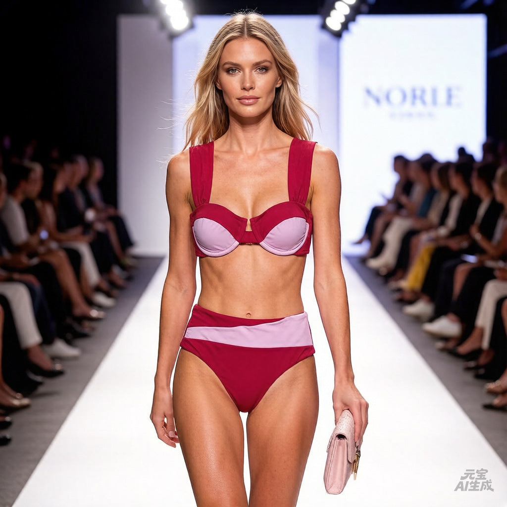 Ensemble de bikini taille haute pour femmes avec design innovant R&B