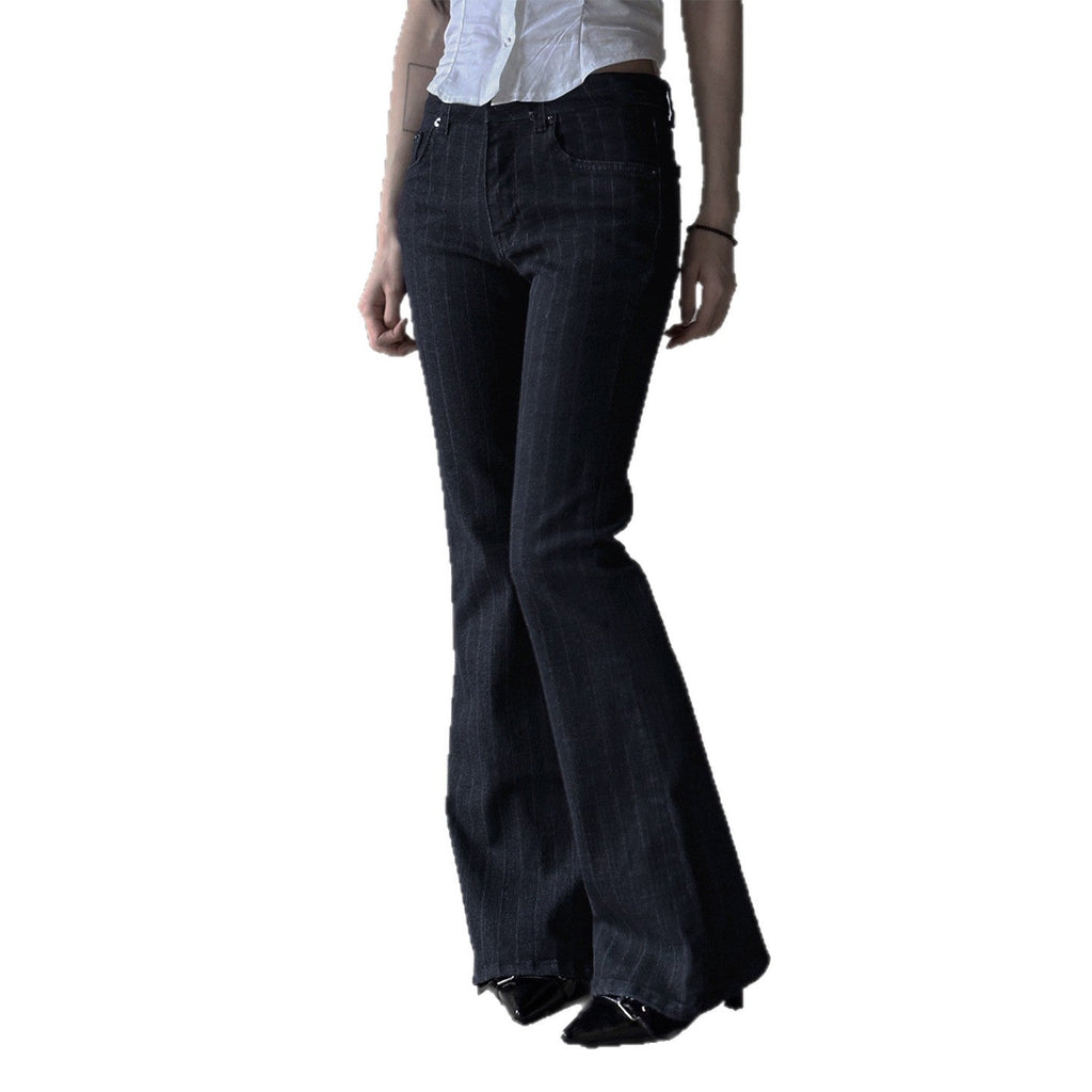 Pantalon Palazzo à rayures pour dames, taille haute, pli marqué et jambe large Echo Archiv