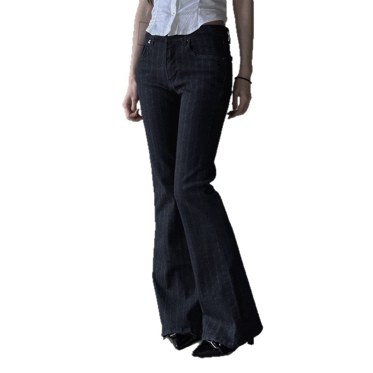 Pantalon Palazzo à rayures pour dames, taille haute, pli marqué et jambe large Echo Archiv