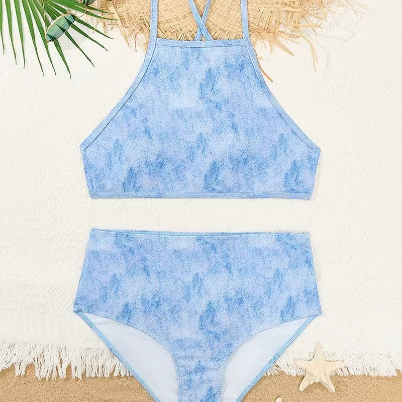Bikini taille haute pour femmes avec motif créatif R&B