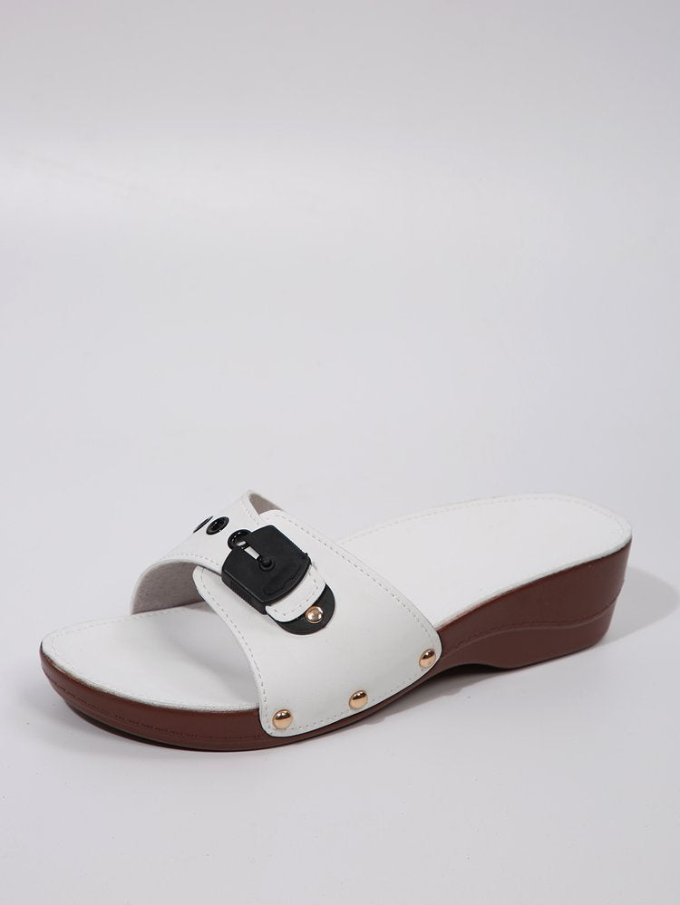 Sandales confortables pour femmes avec semelle anatomique et lanière décorative R&B