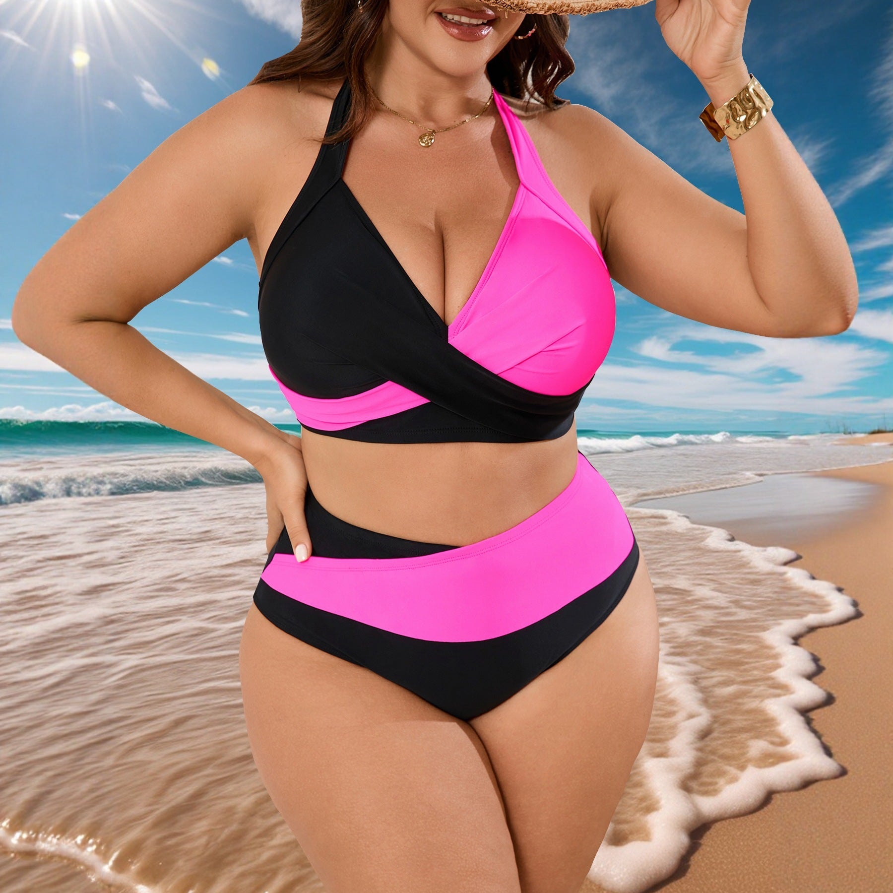 Bikini triangle pour femmes en couleurs contrastées Echo Archiv